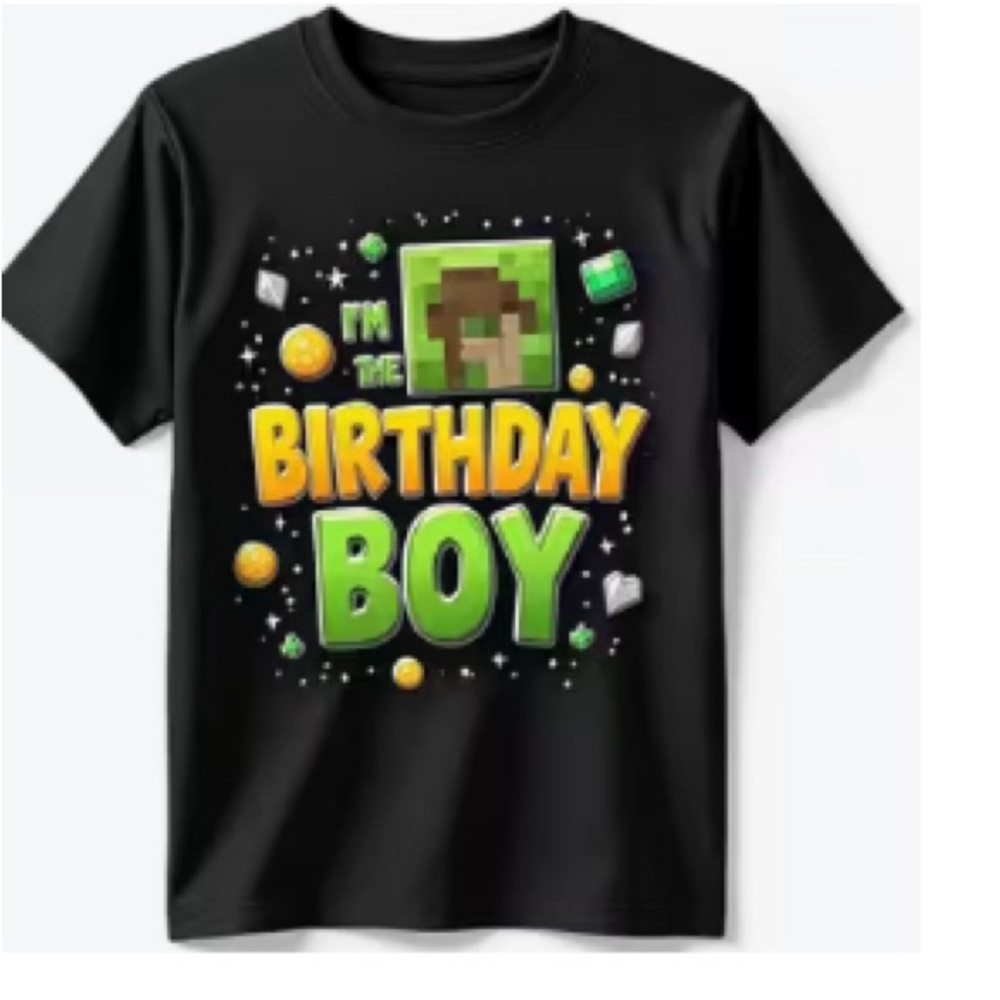 Minecraft Themed “I’m the Birthday Boy” T-Shirt